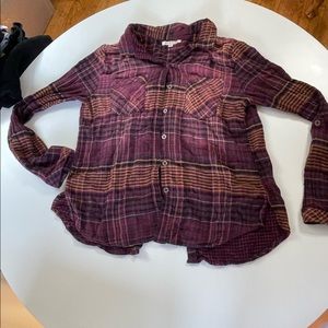 Harper Plaid Button-Up with Back Button Detail
